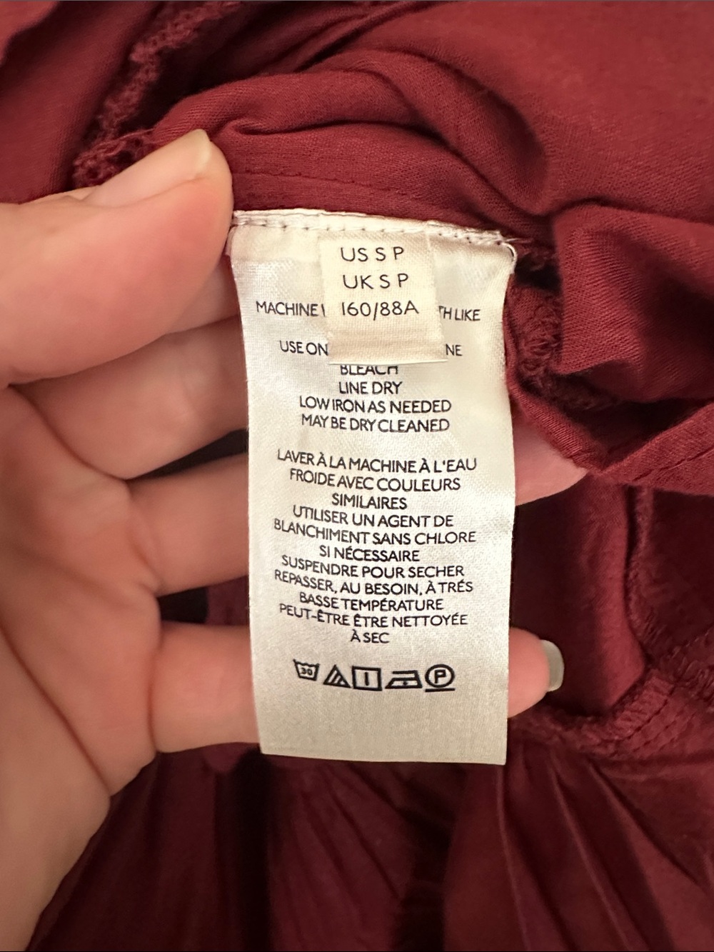 Anthropologie Embroidered Tiered Midi Dress in Deep Wine Red - Picture 3 of 7
